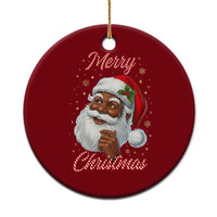 Merry Christmas Black Santa Claus Ceramic Ornament Retro Nostalgic Festive Holiday - Wonder Print Shop