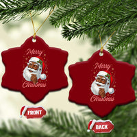 Merry Christmas Black Santa Claus Ceramic Ornament Retro Nostalgic Festive Holiday - Wonder Print Shop
