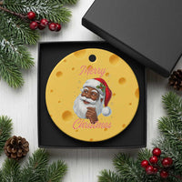Merry Christmas Black Santa Claus Ceramic Ornament Retro Nostalgic Festive Holiday - Wonder Print Shop