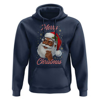 Merry Christmas Black Santa Claus Hoodie Retro Nostalgic Festive Holiday - Wonder Print Shop
