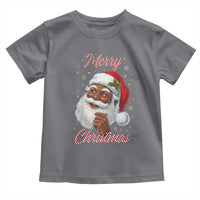 Merry Christmas Black Santa Claus Toddler T Shirt Retro Nostalgic Festive Holiday - Wonder Print Shop