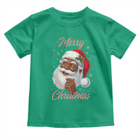 Merry Christmas Black Santa Claus Toddler T Shirt Retro Nostalgic Festive Holiday - Wonder Print Shop