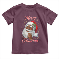 Merry Christmas Black Santa Claus Toddler T Shirt Retro Nostalgic Festive Holiday - Wonder Print Shop