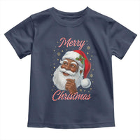 Merry Christmas Black Santa Claus Toddler T Shirt Retro Nostalgic Festive Holiday - Wonder Print Shop