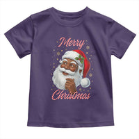 Merry Christmas Black Santa Claus Toddler T Shirt Retro Nostalgic Festive Holiday - Wonder Print Shop