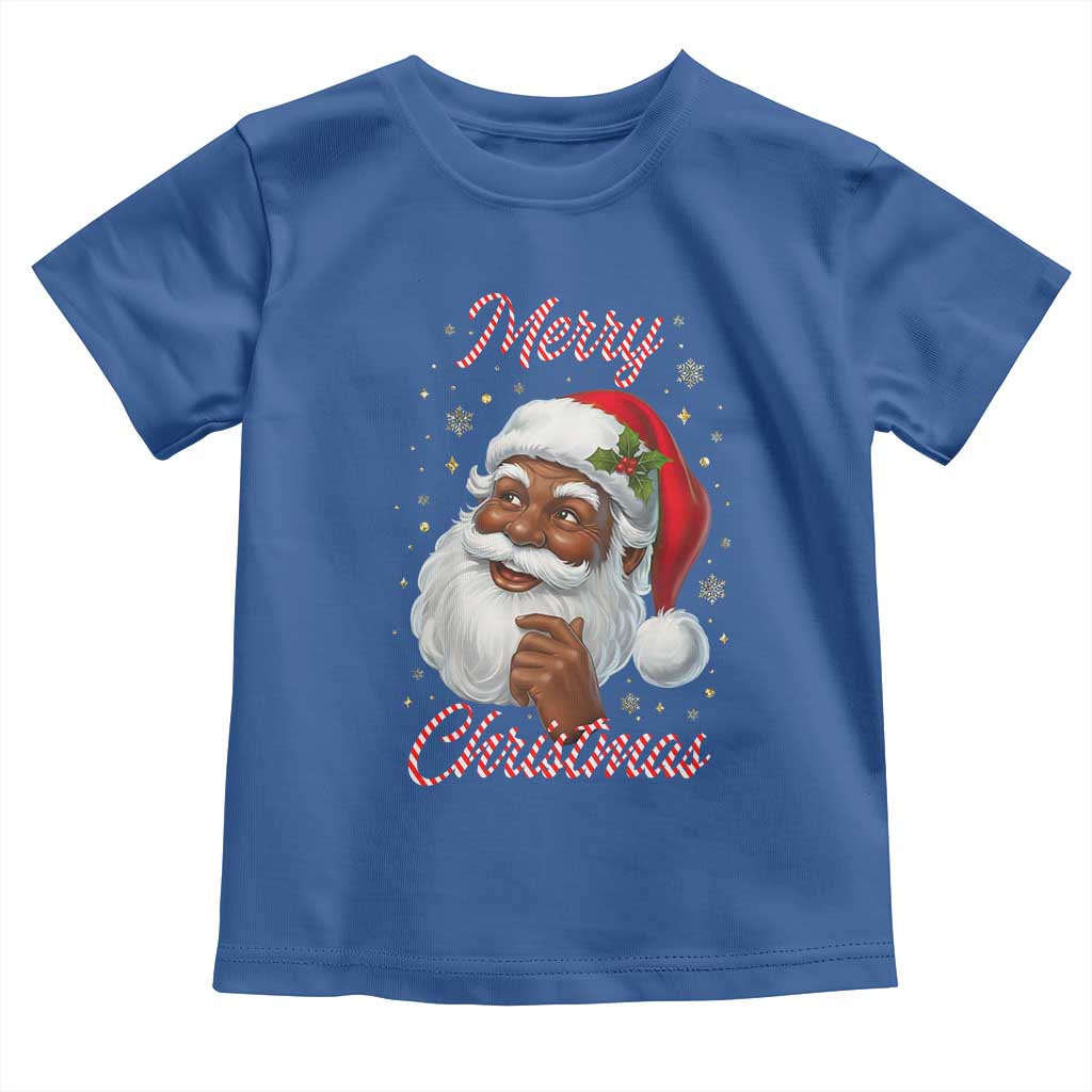 Merry Christmas Black Santa Claus Toddler T Shirt Retro Nostalgic Festive Holiday - Wonder Print Shop