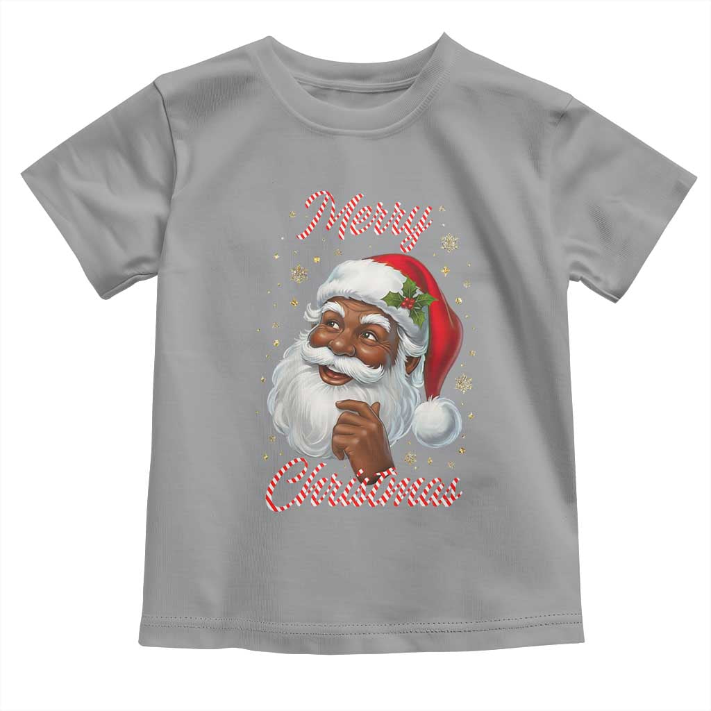 Merry Christmas Black Santa Claus Toddler T Shirt Retro Nostalgic Festive Holiday - Wonder Print Shop