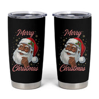 Merry Christmas Black Santa Claus Tumbler Cup Retro Nostalgic Festive Holiday - Wonder Print Shop