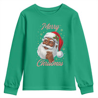 Merry Christmas Black Santa Claus Youth Sweatshirt Retro Nostalgic Festive Holiday - Wonder Print Shop