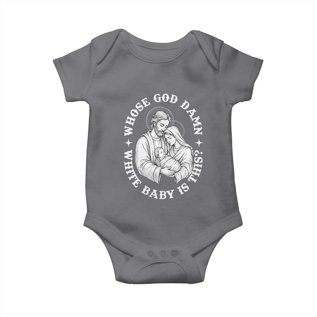 Funny Nativity Christmas Baby Onesie Whose God Damn White Baby Is This Irreverent Holiday Humor - Wonder Print Shop
