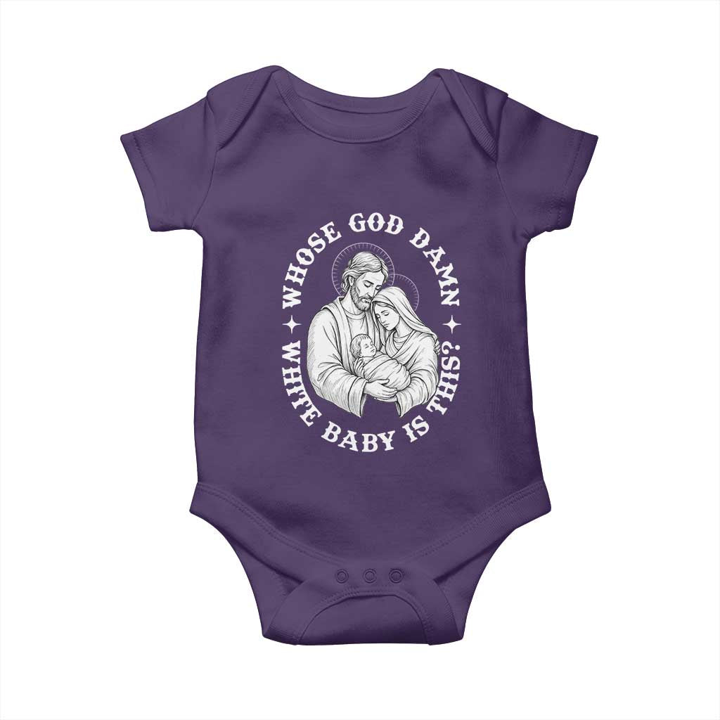 Funny Nativity Christmas Baby Onesie Whose God Damn White Baby Is This Irreverent Holiday Humor - Wonder Print Shop