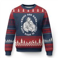 Funny Nativity Xmas Ugly Christmas Sweater Whose God Damn White Baby Is This Irreverent Holiday Humor - Wonder Print Shop