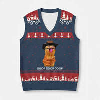 Goop Goop Goop Meme V-Neck Knit Sweater Vest Unhinged Cowboy Peanut Core Weirdos - Wonder Print Shop