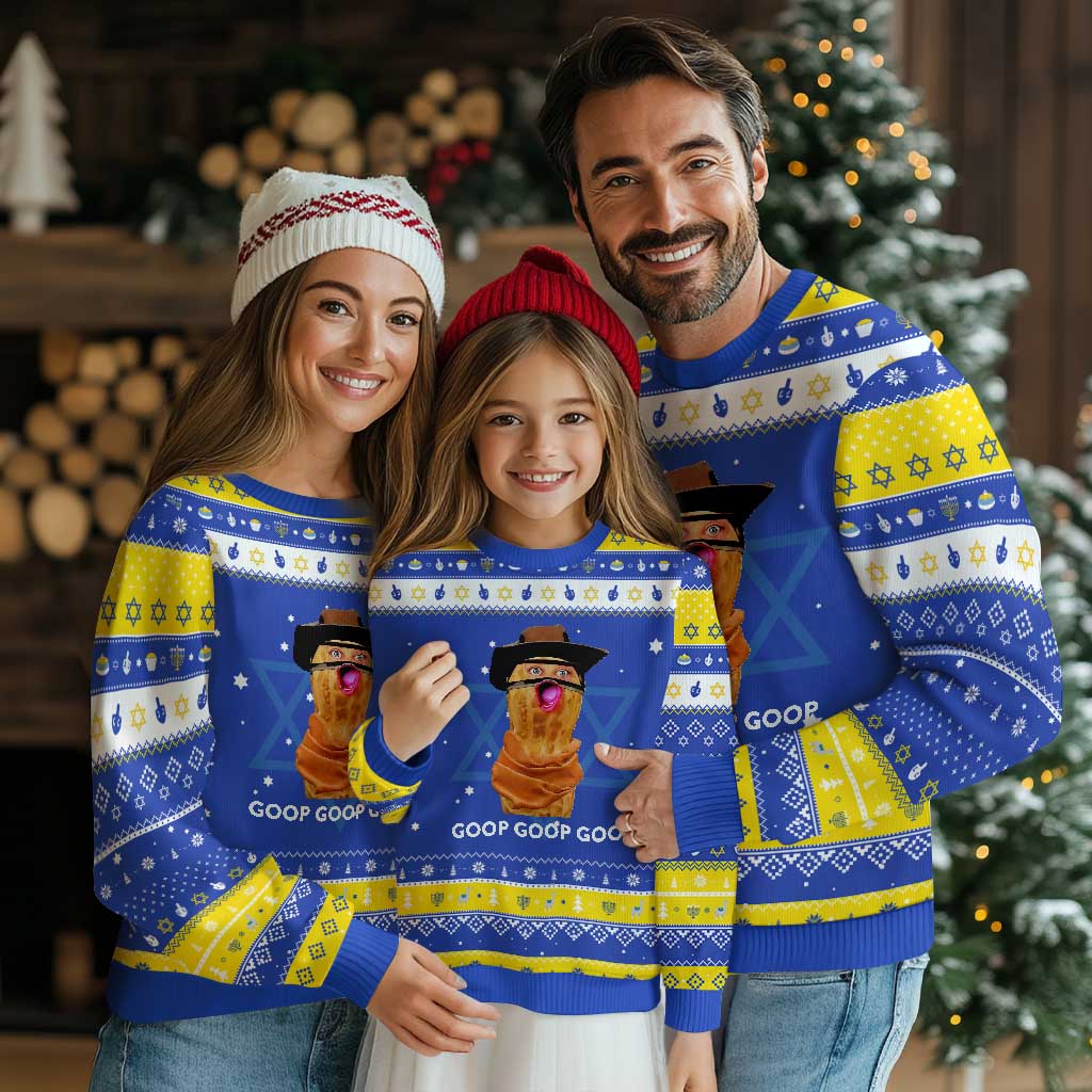 Goop Goop Goop Meme Hanukkah Ugly Sweater Unhinged Cowboy Peanut Core Weirdos - Wonder Print Shop