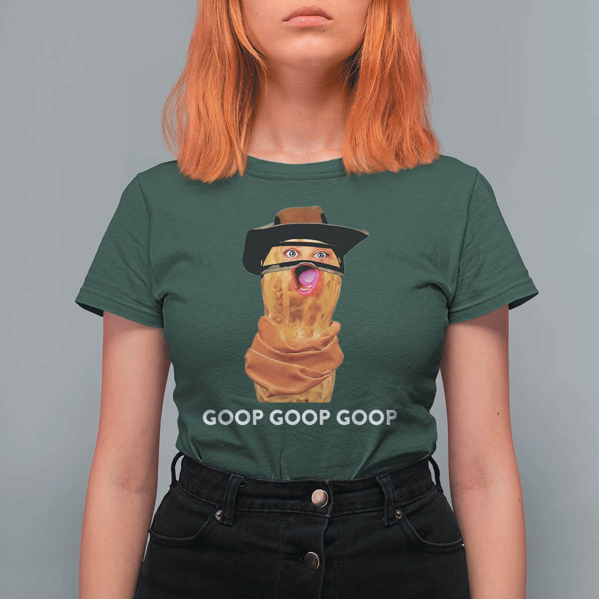Goop Goop Goop Meme T Shirt For Women Unhinged Cowboy Peanut Core Weirdos - Wonder Print Shop
