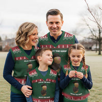 Cowboy Peanut Meme V-Neck Knit Sweater Vest Live By The Goop Die By The Goop - Wonder Print Shop
