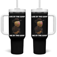 Cowboy Peanut Meme Tumbler With Handle Live By The Goop Die By The Goop - Wonder Print Shop