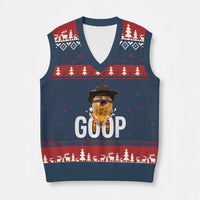 Goop Meme Explosion V-Neck Knit Sweater Vest Screaming Peanut Cowboy Brainrot Energy - Wonder Print Shop