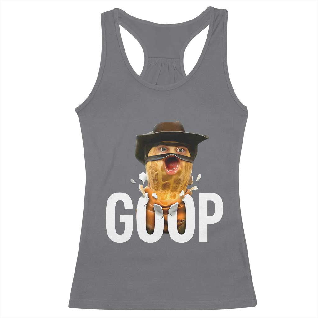 Goop Meme Explosion Racerback Tank Top Screaming Peanut Cowboy Brainrot Energy - Wonder Print Shop