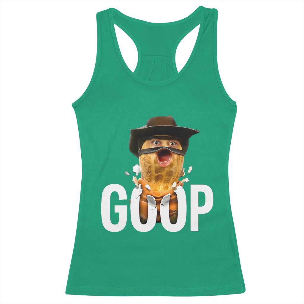 Goop Meme Explosion Racerback Tank Top Screaming Peanut Cowboy Brainrot Energy - Wonder Print Shop