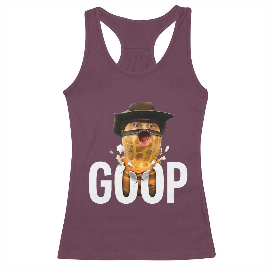 Goop Meme Explosion Racerback Tank Top Screaming Peanut Cowboy Brainrot Energy - Wonder Print Shop