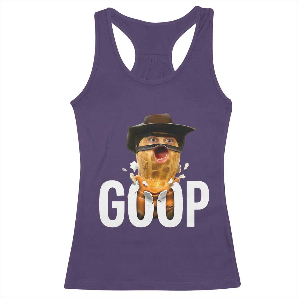 Goop Meme Explosion Racerback Tank Top Screaming Peanut Cowboy Brainrot Energy - Wonder Print Shop