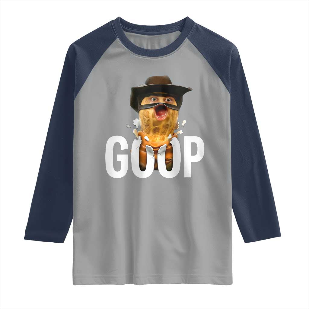 Goop Meme Explosion Raglan Shirt Screaming Peanut Cowboy Brainrot Energy - Wonder Print Shop