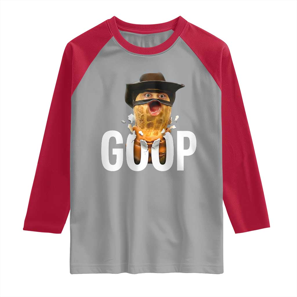 Goop Meme Explosion Raglan Shirt Screaming Peanut Cowboy Brainrot Energy - Wonder Print Shop
