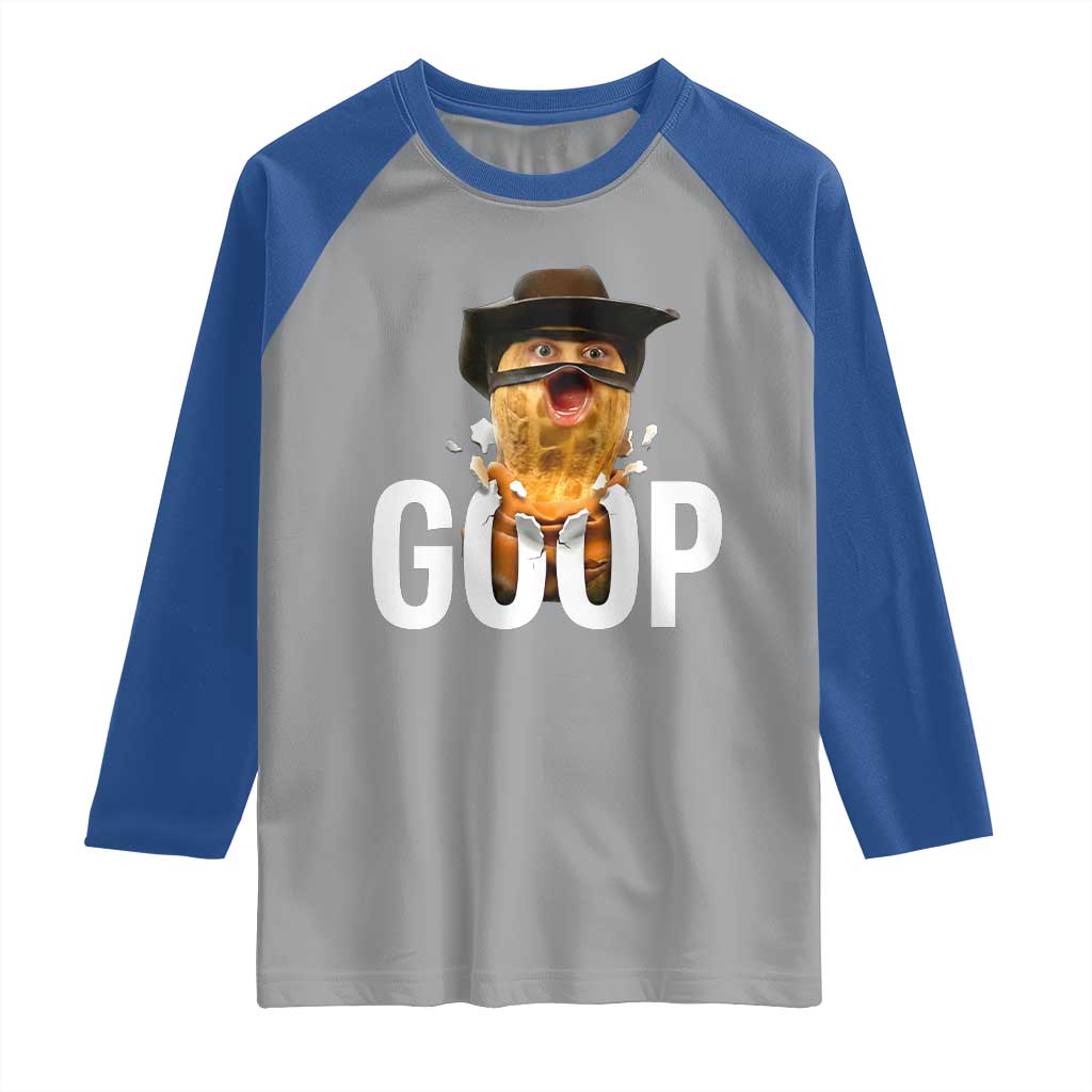 Goop Meme Explosion Raglan Shirt Screaming Peanut Cowboy Brainrot Energy - Wonder Print Shop