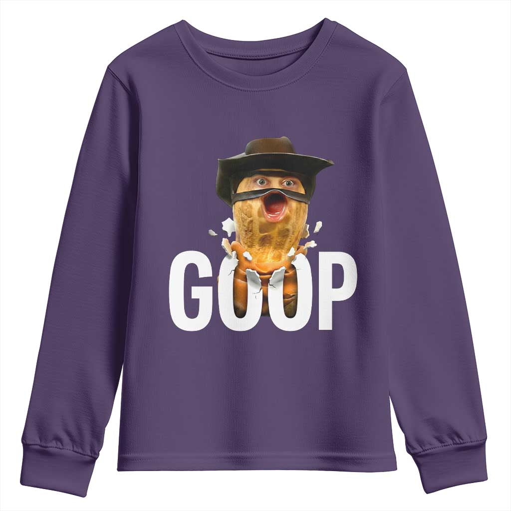Goop Meme Explosion Youth Sweatshirt Screaming Peanut Cowboy Brainrot Energy - Wonder Print Shop