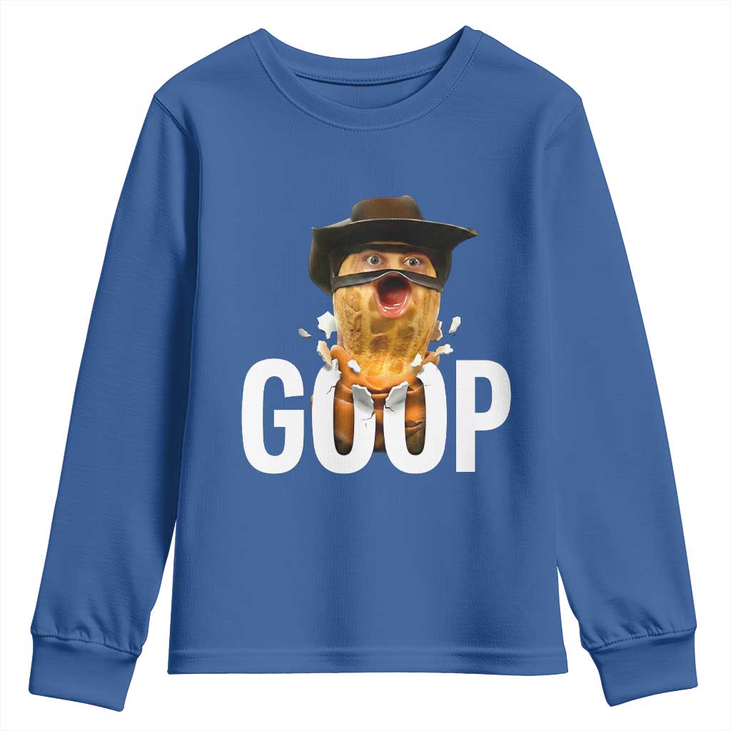Goop Meme Explosion Youth Sweatshirt Screaming Peanut Cowboy Brainrot Energy - Wonder Print Shop