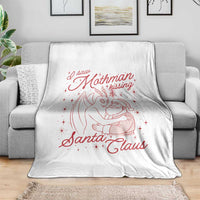 I Saw Mothman Kissing Santa Claus Throw Blanket Funny Cryptid Christmas Gag Gift - Wonder Print Shop