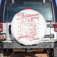 I Saw Mothman Kissing Santa Claus Spare Tire Cover Funny Cryptid Christmas Gag Gift - Wonder Print Shop