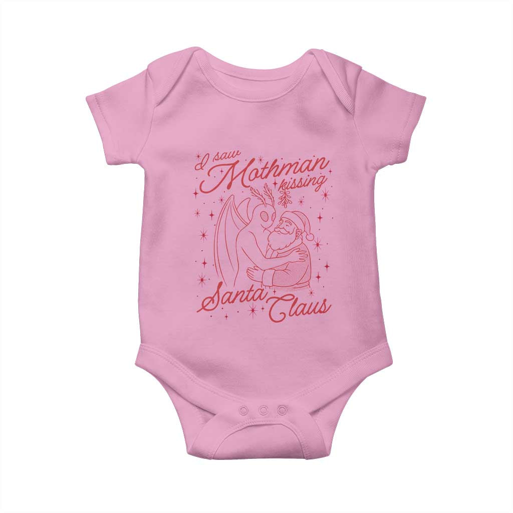 I Saw Mothman Kissing Santa Claus Baby Onesie Funny Cryptid Christmas Gag Gift - Wonder Print Shop