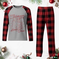 I Saw Mothman Kissing Santa Claus Plaid Pajama Set Funny Cryptid Christmas Gag Gift - Wonder Print Shop