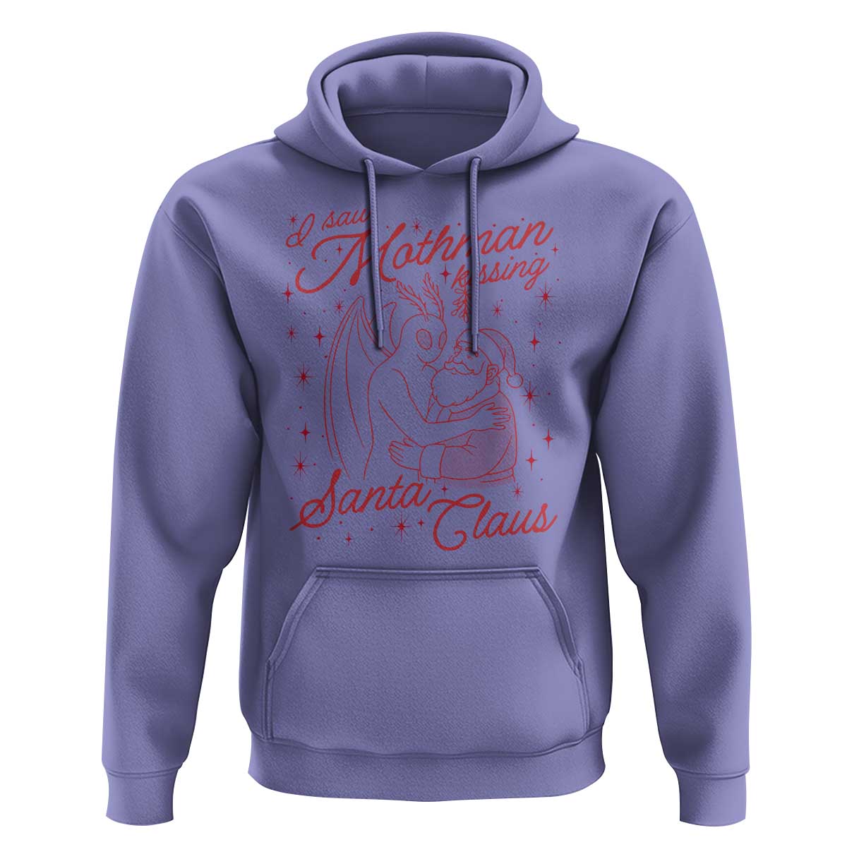 I Saw Mothman Kissing Santa Claus Hoodie Funny Cryptid Christmas Gag Gift - Wonder Print Shop