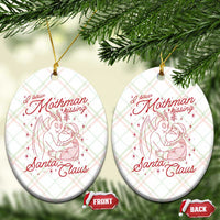 I Saw Mothman Kissing Santa Claus Ceramic Ornament Funny Cryptid Christmas Gag Gift - Wonder Print Shop