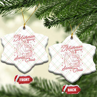 I Saw Mothman Kissing Santa Claus Ceramic Ornament Funny Cryptid Christmas Gag Gift - Wonder Print Shop
