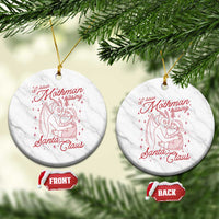 I Saw Mothman Kissing Santa Claus Ceramic Ornament Funny Cryptid Christmas Gag Gift - Wonder Print Shop