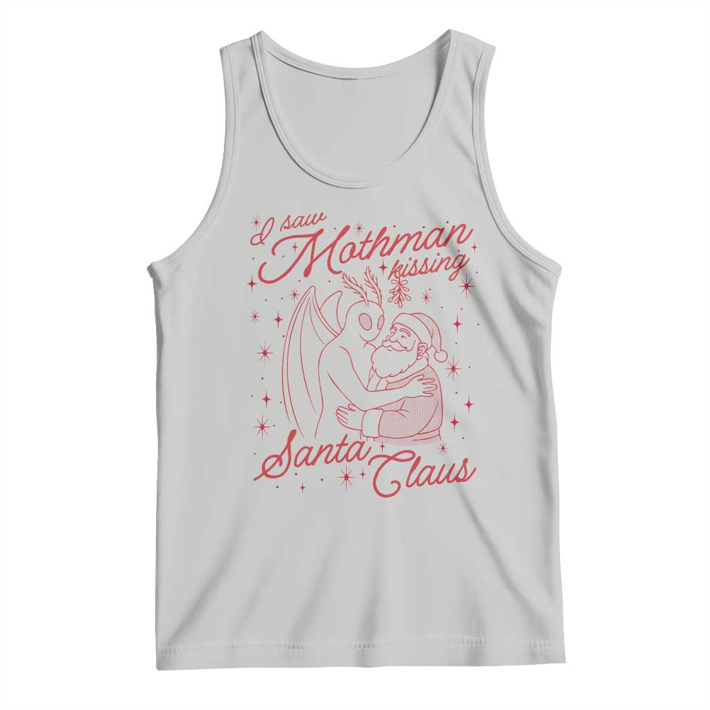 I Saw Mothman Kissing Santa Claus Tank Top Funny Cryptid Christmas Gag Gift - Wonder Print Shop