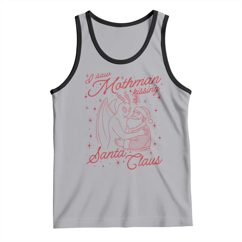 I Saw Mothman Kissing Santa Claus Tank Top Funny Cryptid Christmas Gag Gift - Wonder Print Shop