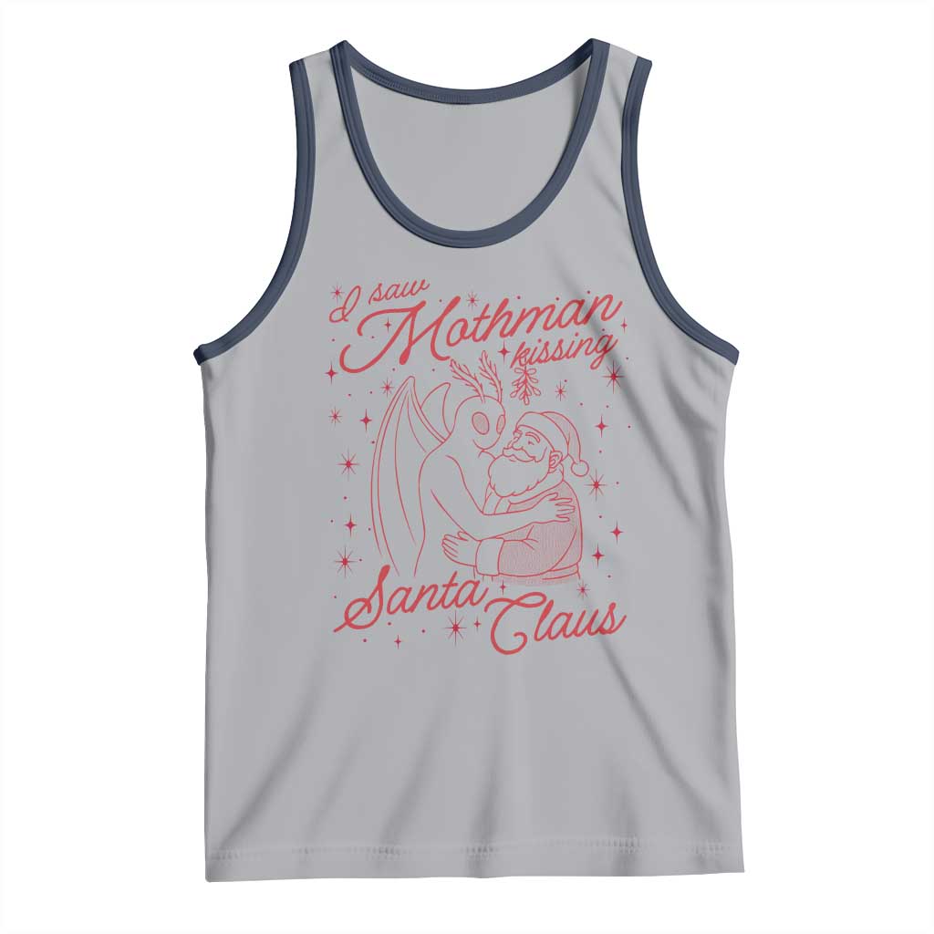 I Saw Mothman Kissing Santa Claus Tank Top Funny Cryptid Christmas Gag Gift - Wonder Print Shop