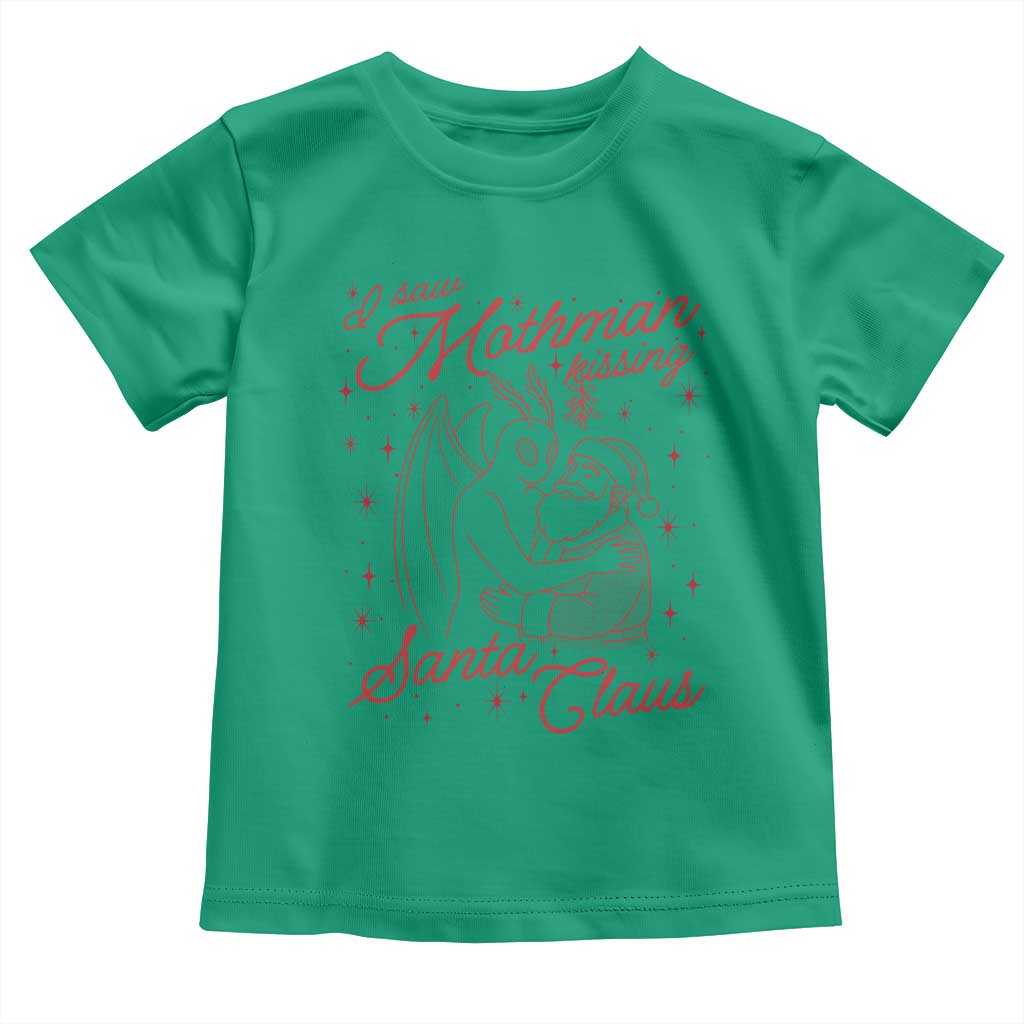 I Saw Mothman Kissing Santa Claus Toddler T Shirt Funny Cryptid Christmas Gag Gift - Wonder Print Shop
