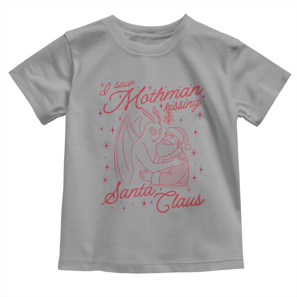 I Saw Mothman Kissing Santa Claus Toddler T Shirt Funny Cryptid Christmas Gag Gift - Wonder Print Shop