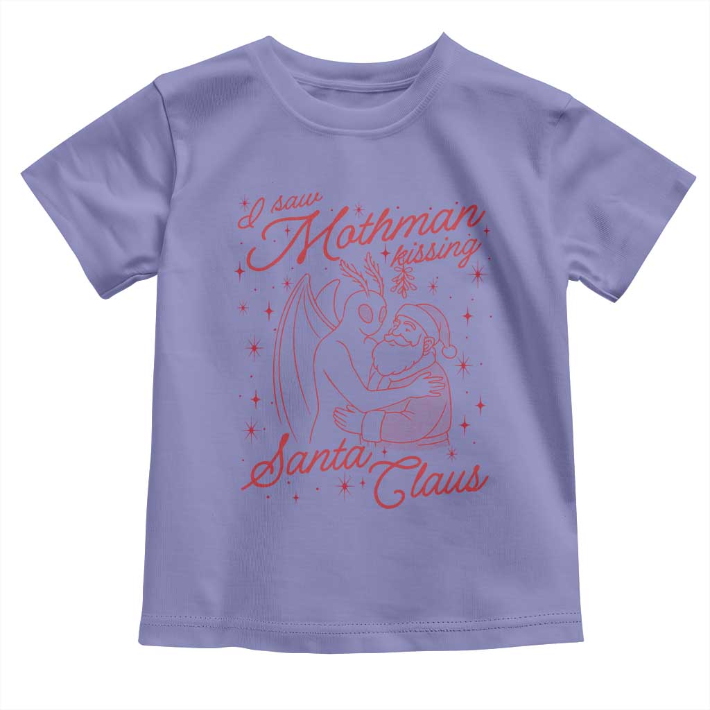 I Saw Mothman Kissing Santa Claus Toddler T Shirt Funny Cryptid Christmas Gag Gift - Wonder Print Shop