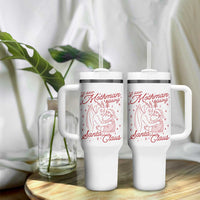 I Saw Mothman Kissing Santa Claus Tumbler With Handle Funny Cryptid Christmas Gag Gift - Wonder Print Shop
