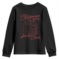 I Saw Mothman Kissing Santa Claus Youth Sweatshirt Funny Cryptid Christmas Gag Gift - Wonder Print Shop