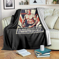 Good Better Best Shirtless Ben Throw Blanket Retro Funny Football Coach Meme Gift for Fans - Wonder Print Shop