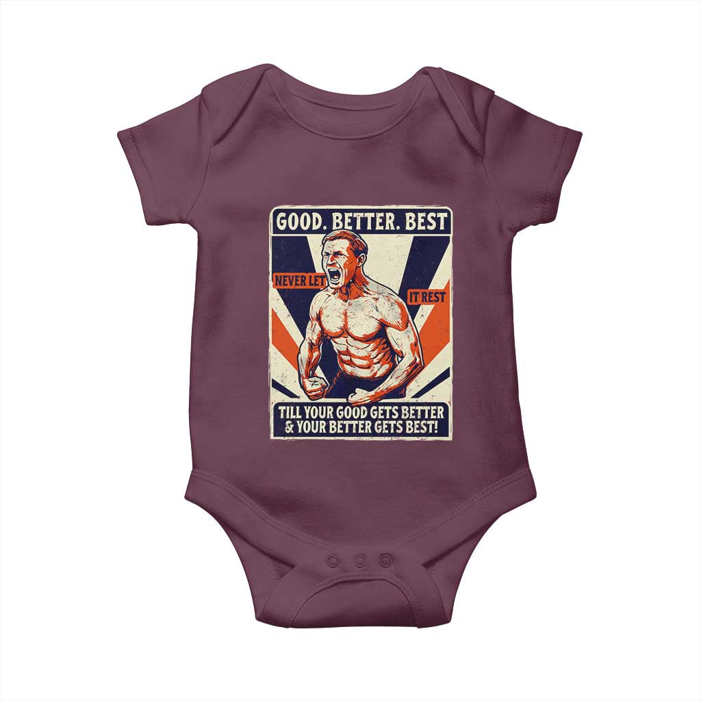Good Better Best Shirtless Ben Baby Onesie Retro Funny Football Coach Meme Gift for Fans - Wonder Print Shop
