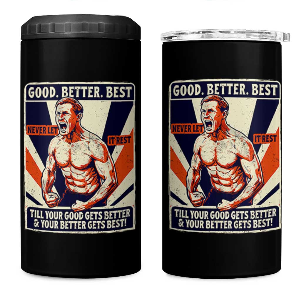 Good Better Best Shirtless Ben 4 in 1 Can Cooler Tumbler Retro Funny Football Coach Meme Gift for Fans - Wonder Print Shop